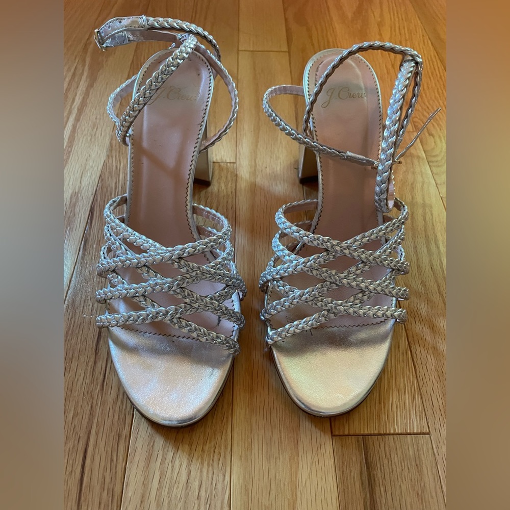 J.Crew Metallic Wrap Ankle Heel